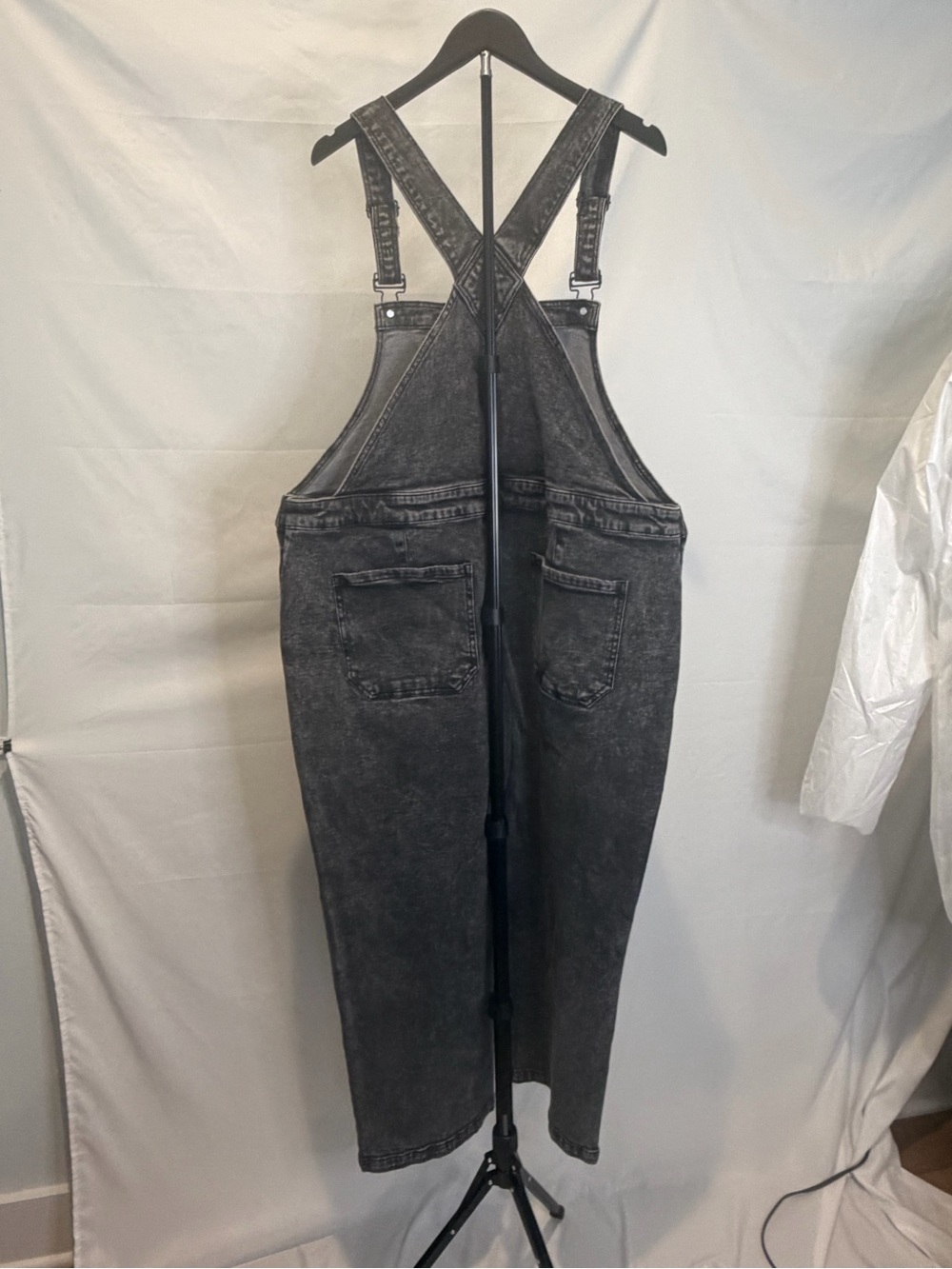 Lane Bryant Washed Black Denim Overalls Jumpsuit
